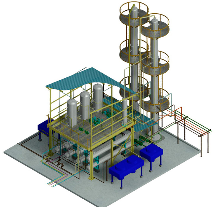 Материальное исполнение установки и изометрический вид